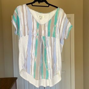 Watercolor mixed media blouse from Anthropologie